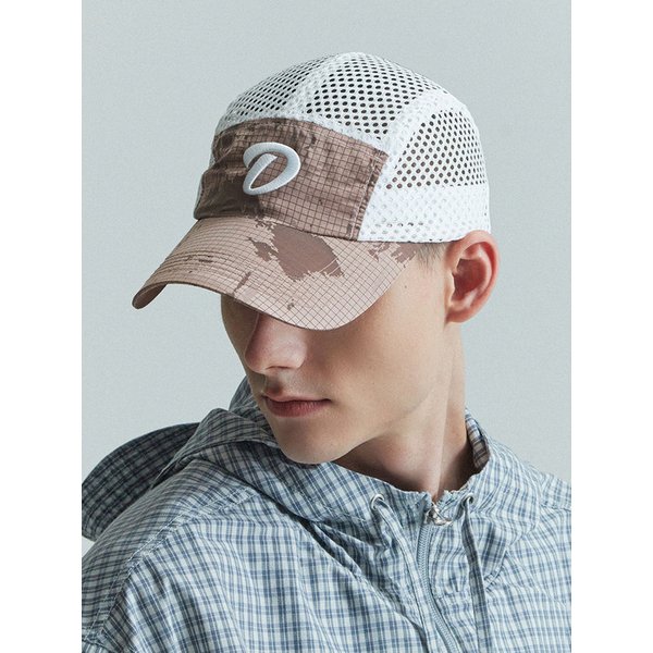 D MESH PINK BROWN CAMP-CAP
