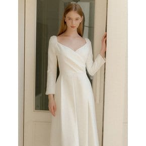 Wrap Double-Tucked Flare Dress / Ivory(3color)