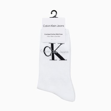 Calvin Klein Jeans ACC 남성 콤드 보튼 립 크루 모노그램 종목 양말(CKP32840)