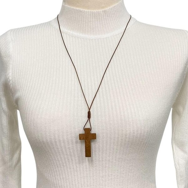 [옷자락] 여성용 원목 장식 목걸이 클래식 패션 액세서리