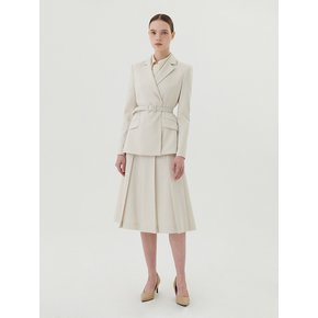 PLEATED A-LINE SKIRT - IVORY