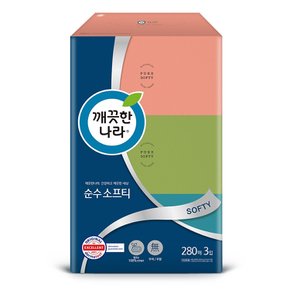 순수 소프티 미용티슈 280매 3입 1팩