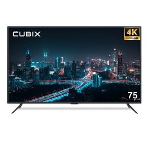 큐빅스 75인치 4K UHD TV LED 191cm 티비 에너지효율 1등급 5년AS보증 CBXTV750UHD