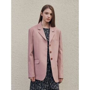 Over fit single jacket - pink