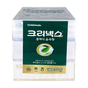 화장지 클래식 크리넥스 숲속향 각티슈 180매x6입-O