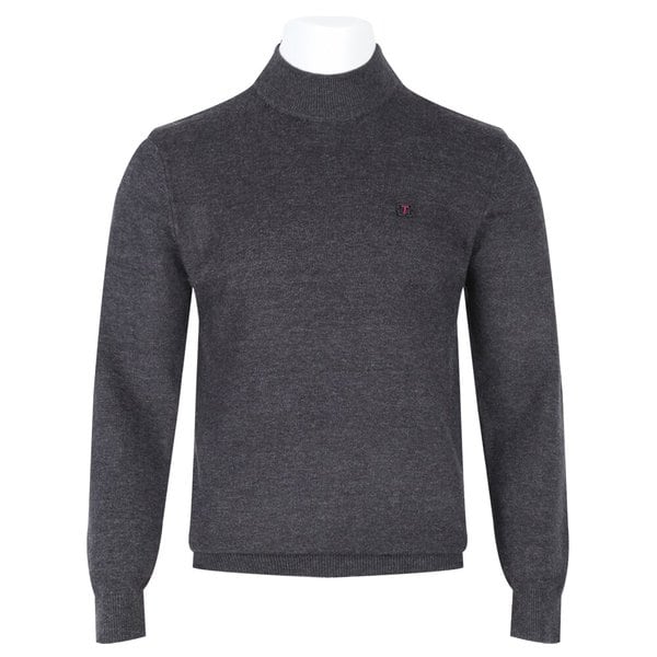 남자 간절기 울 소프트 반폴라 긴팔 니트 BGM-KN-Q002-차콜