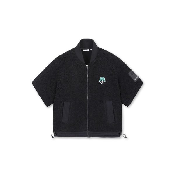 (WOMEN) Short Sleeve Fleece Jacket(Black)_G5UAW24852BKX