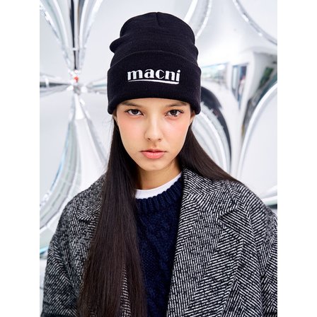 마크니 LOGO KNIT BEANIE_BLACK