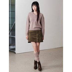 V Neck Knit Pullover  Beige (KE5X51M04A)