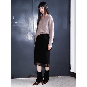 V Neck Knit Pullover  Beige (KE5X51M04A)
