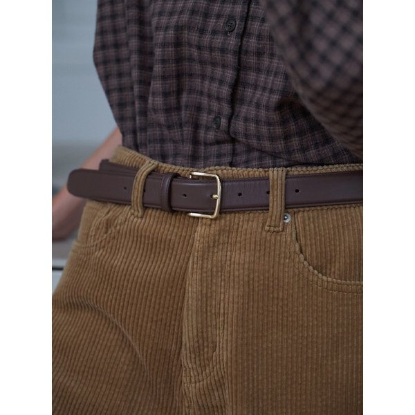 버클 리얼 소가죽벨트 (Brown)