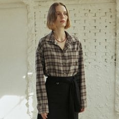 SPREAD CHECK SHIRT_BROWN