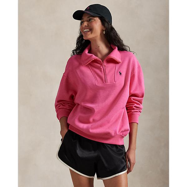 여성 핑크 포니 플리스 하프 지퍼(WMPOKNINFB20907650)