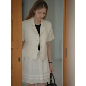 Nour summer tweed jacket_Ivory