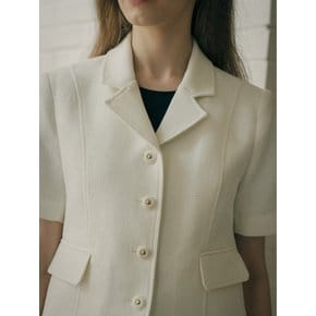 Nour summer tweed jacket_Ivory