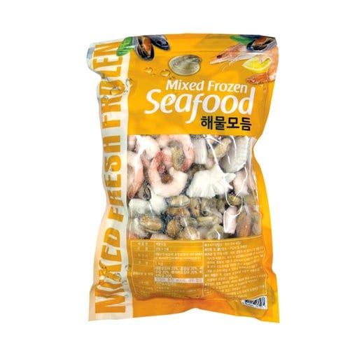 [동방유통] 해물모듬(오징어/홍합/새우/바지락살) 1kg(1팩)/HACCP인증