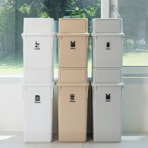 가정용 재활용 내츄럴 분리수거함 35L 1개 쓰레기통