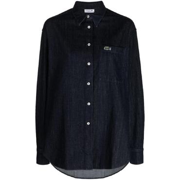 라코스테 24 FW 라코스테 logo applique denim shirt  CF0036 TP429781896