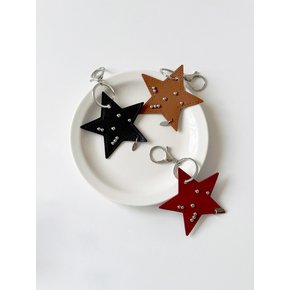 Starry Stud Leather Keyring.(3color)