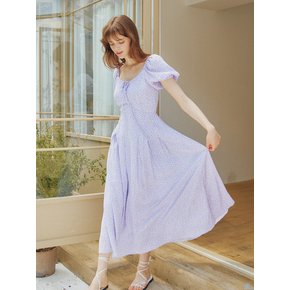 HEART NECK PLEATS DETAIL MAXI DRESS_LAVENDER