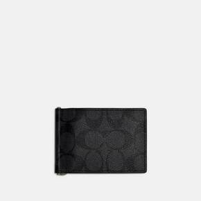 4841766 Coach Outlet Slim Money Clip Billfold Wallet In Signature Canvas