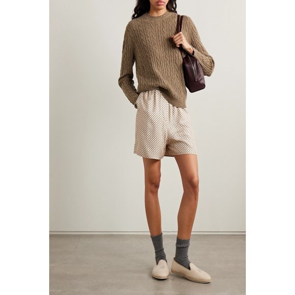 안젤로 지오메트릭 실크 트윌 쇼츠 46376663162891066