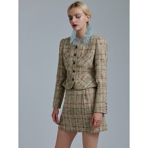 gold tweed mini skirt