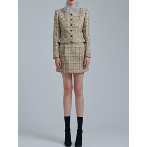 gold tweed mini skirt