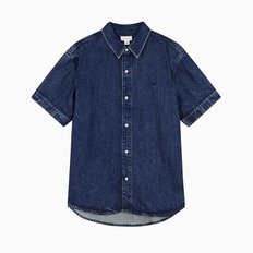 남성 오버핏 다크블루 텐셀 반팔 데님 셔츠(4RB954G)