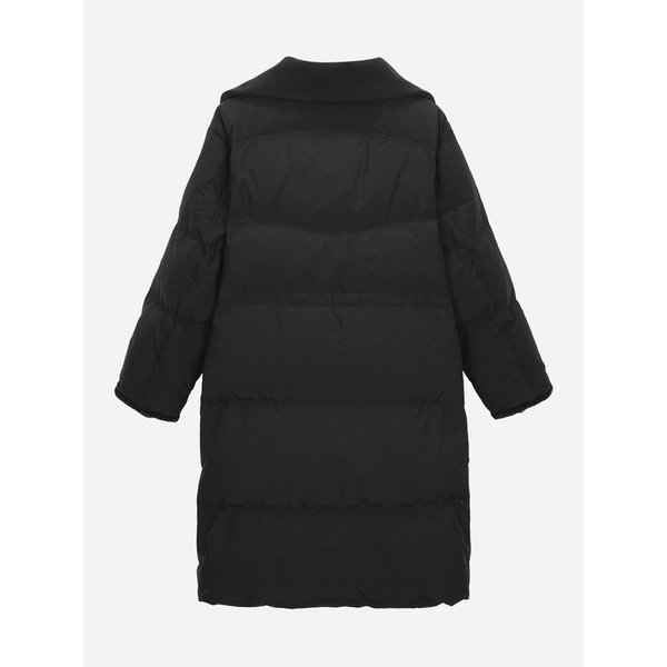 카라 니트 배색 덕 다운 점퍼_T258MDJ250W