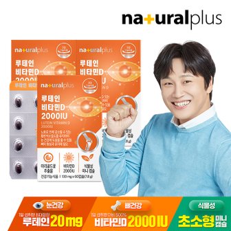 내츄럴플러스 루테인 비타민D 2000IU 60캡슐 3박스(6개월분) / 눈건강 뼈건강 식물성초소형미니캡슐