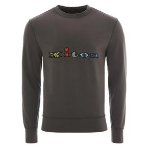 출고]23FW UMK0300 ANTHRACITE 키톤 멀티컬러 로고 자수 차콜 맨투맨