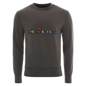 출고]23FW UMK0300 ANTHRACITE 키톤 멀티컬러 로고 자수 차콜 맨투맨