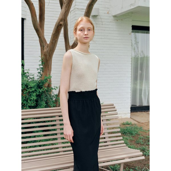 Paper Rolled Sleeveless Knit (Ivory)
