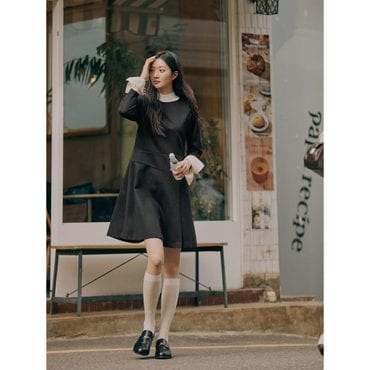 빈폴레이디스 저지 핏 앤 플레어 원피스  블랙 (BF4971C025)