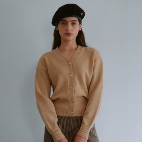 WOOL BLENDED BASIC CARDIGAN BEIGE