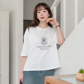 티폿 프린팅 반팔 티셔츠