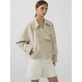 DOUBLE BUTTON TRENCH COAT_LIGHT BEIGE
