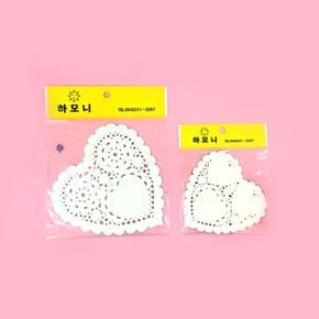 도일리페이퍼 하트화이트 2가지사이즈 학습교구