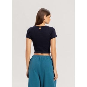 Keyhole rib short sleeve_Navy Blazer (B61002ATS20_N18)