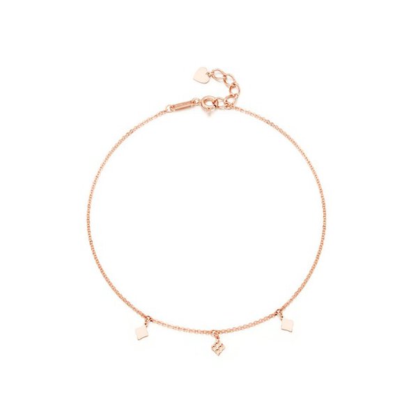 미니골드 14K [THANK YOU] 컷팅 다이아 딸랑 발찌 FLEM4004 - SSG.COM