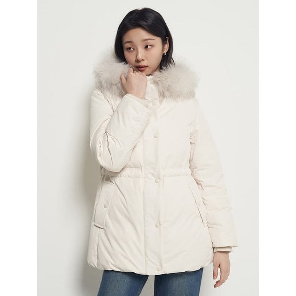 중힙 기장 포리 다운 점퍼  아이보리 (BF5Y38C040)