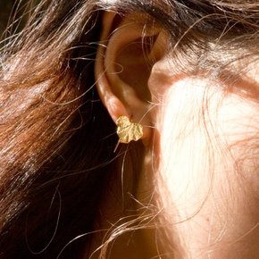 mini gold leaf earrings