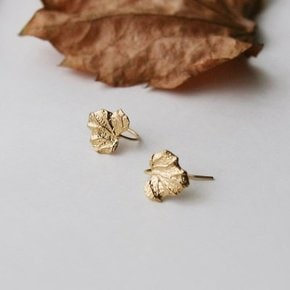 mini gold leaf earrings