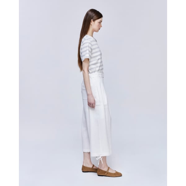 [파주점] [송지오우먼]시그니처 크롭 와이드 팬츠 화이트 WH3PT307WH