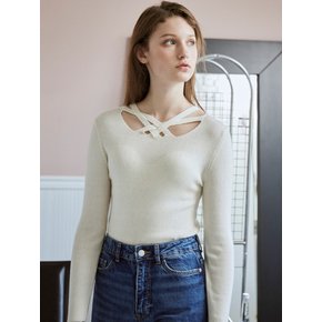 Strap rayed knit top (2color)