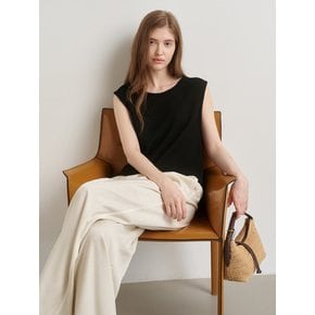 SCOOP-NECK SLEEVELESS (moat black)