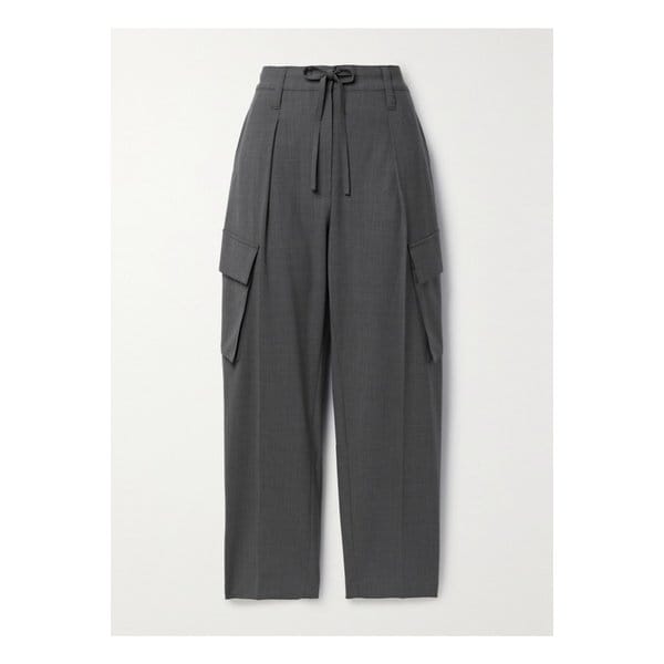 브루넬로쿠치넬리 플리츠 울 혼방 테이퍼드 팬츠 차콜 1647597313984384