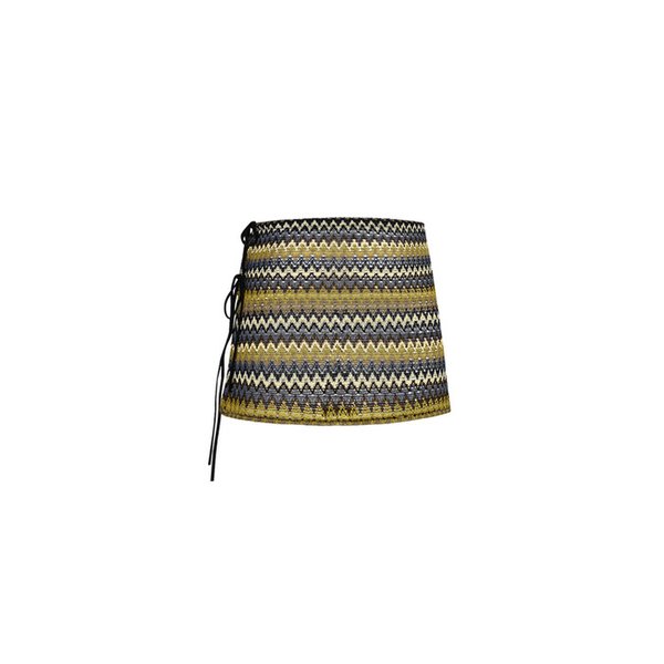 Ethnic Short Wrap Skirt Brown