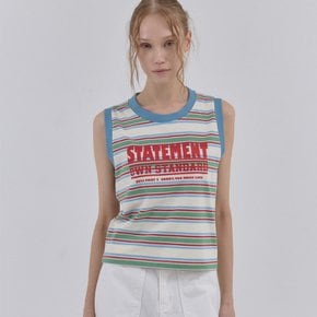 Statement Stripe Summer Tank Top_Blue